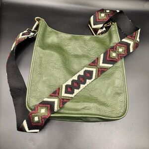 Ahdorned Women’s Purse Messenger Crossbody Bag Adjustable Strap Faux Olive Green